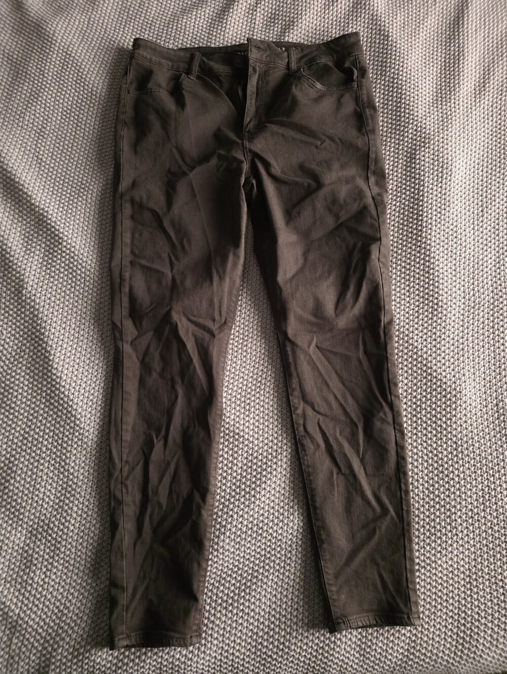 Olive Green Slim Straight Pants